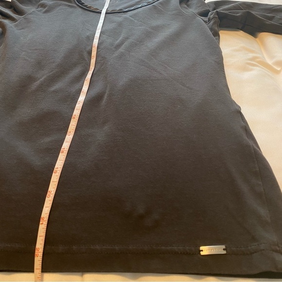 ESPRIT collection Long sleeve brown top crew neck satin trim size Small - Picture 7 of 9